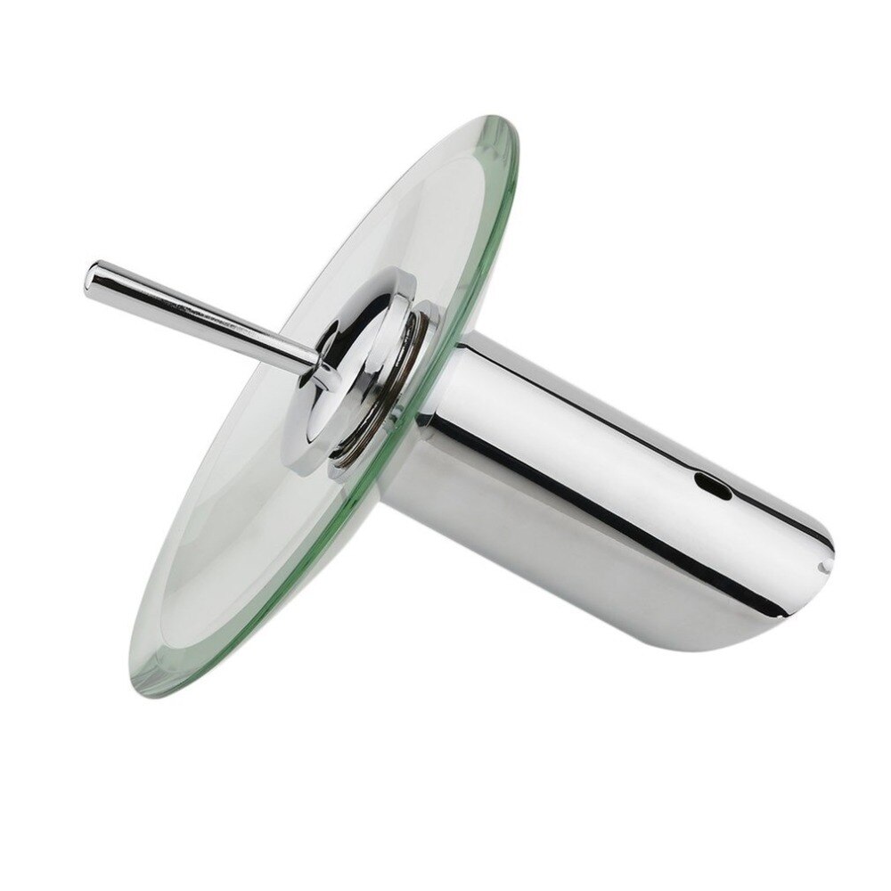Glass Waterfall Bathroom Kitchen Sink Round Waterfall Faucet Brass Chrome Basin Faucet Single Lever and Cold Mixer Tap