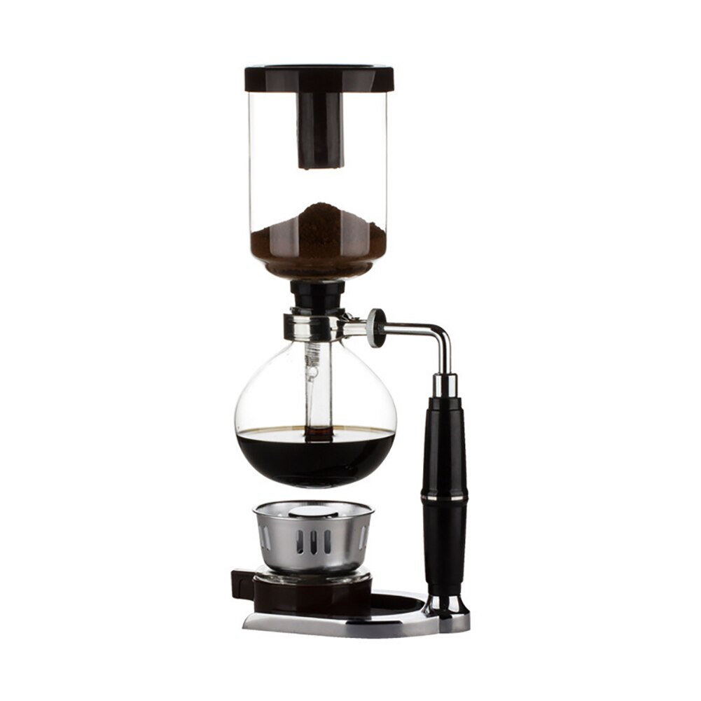 Cafetera sifón de vidrio para el hogar, máquina de café Manual con filtro DIY, 300/500ml: Black 500ml