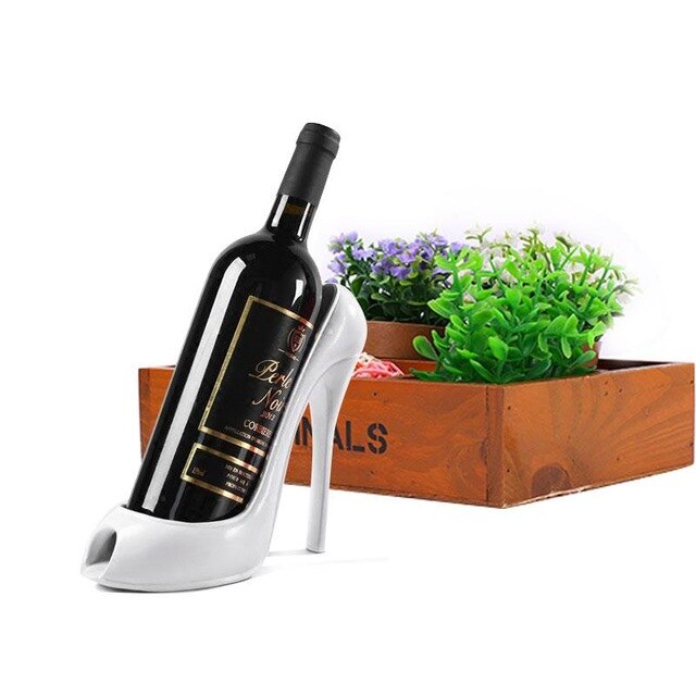 High Heel Shoe Wine Bottle Holder Stylish Rack Basket Accessories for Home Red Wine Rack: White