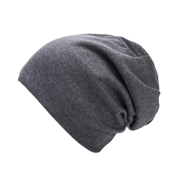 Cotton Winter Cap Acrylic Skullies Beanies For Men Women's Solid Color Outdoor Slouchy Knitted Hat Unisex Baggy Headgear: Dark Grey