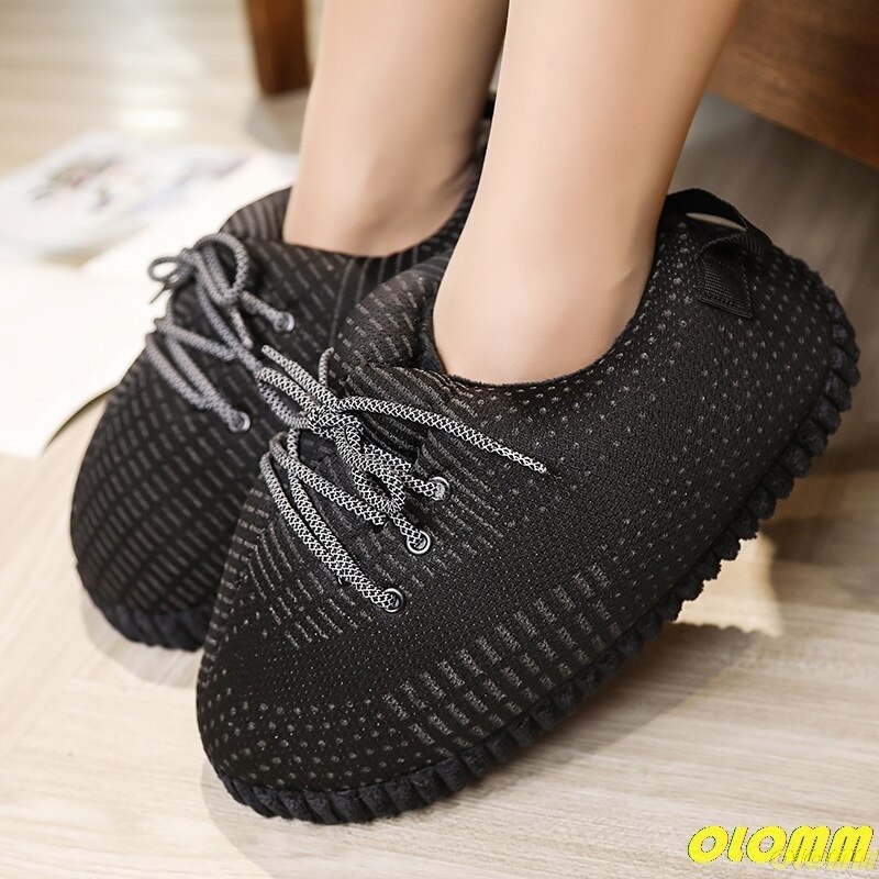 Vinter glödande hem tofflor kvinnor hus tofflor kvinnor inomhus varma reflekterande skor kvinna bankett flash sneakers