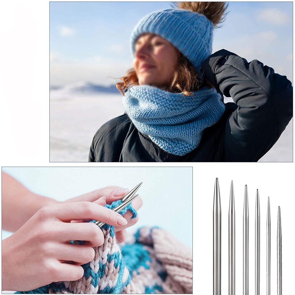 5/25PCS Double Pointed Knitting Needles 20CM Stainless Steel Crochet Hook Sets 2mm-4mm Knitting Pins Set Crochet Needles