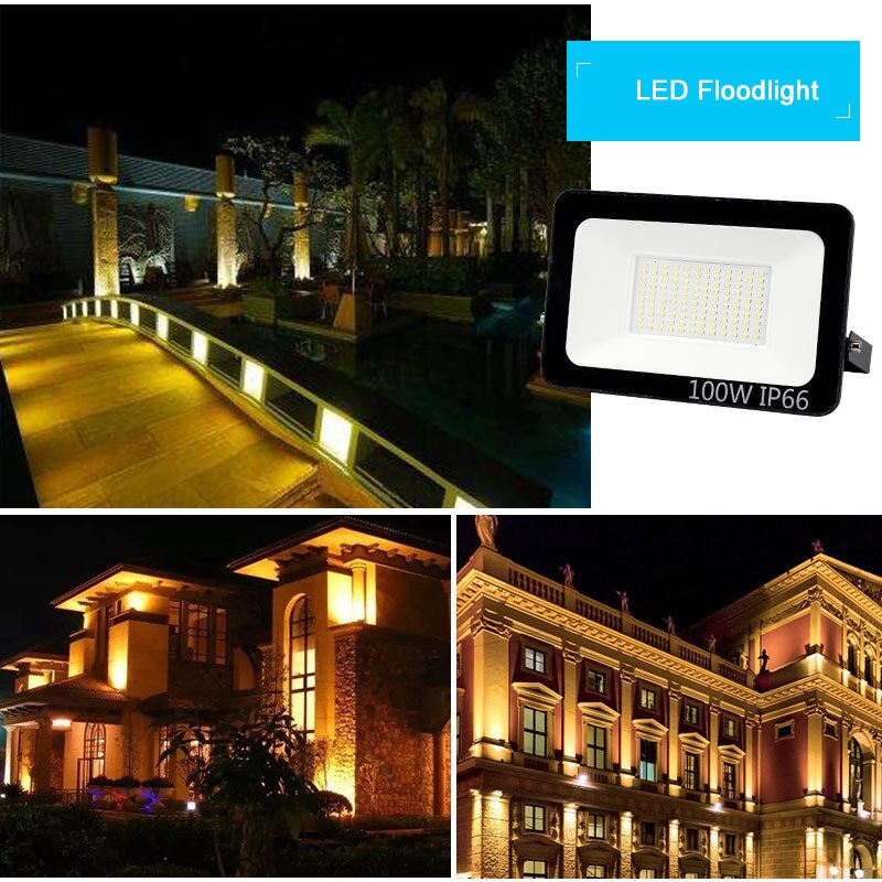 LED Flood Light 10W 20W 30W 50W 100W 220V 240V Outdoor Floodlight Waterproof IP65 Reflector Spotlight Lighting