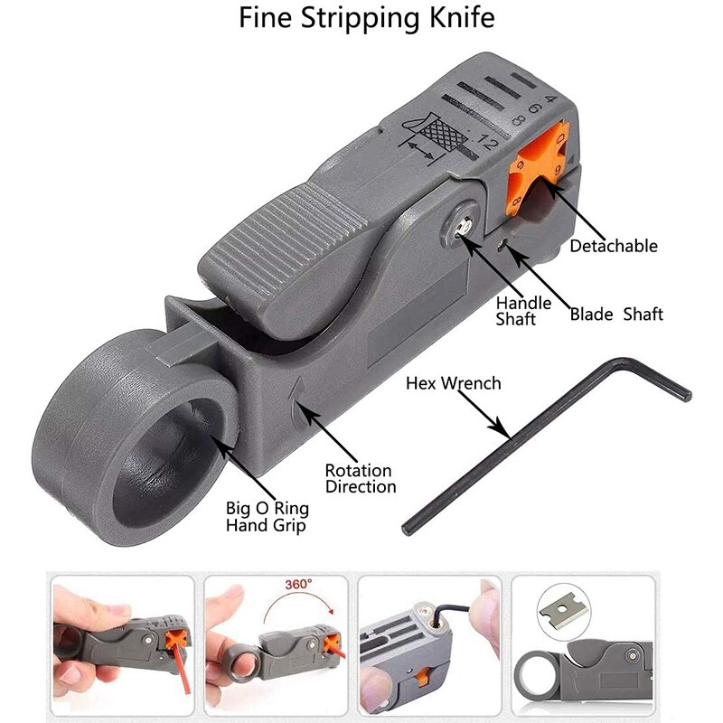 Set di strumenti per la riparazione di cavi di rete Rj45 Rj11 Cat6 Tester per cavi Test piegatore aggraffatura manutenzione Stripper Tool Kit