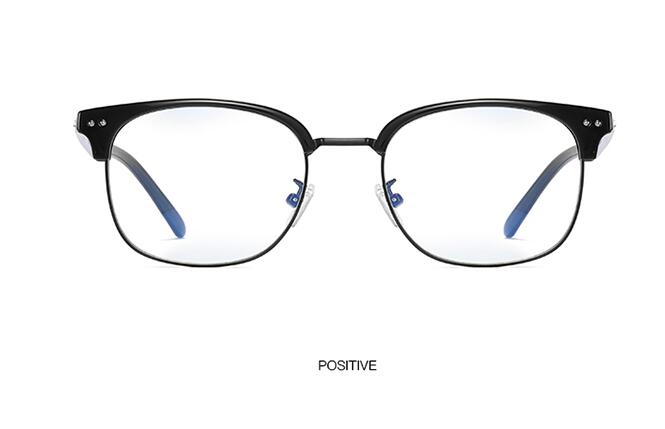 Computer briller anti blue ray briller anti blue light briller optiske kvinder øjenbeskyttelse brille ingen grad flade briller: Lys sort