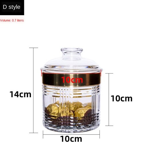 Sealed Mason Jars Food Grade Plastic Acrylic Candy Jar Kitchen Spices Grain Multigrain Dried Fruit Snack Storage Box Kitchen Jar: D