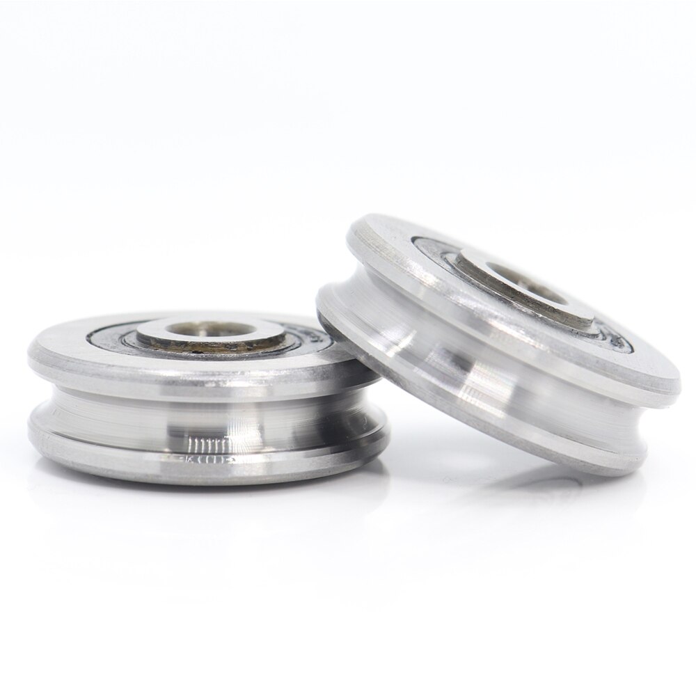 Outer Ring With U-groove Bearing 8*37*11 mm 2PCS Wire Cable Pulley Bearing Walking Heavy Pulley Crane U Groove Wheel Bearings