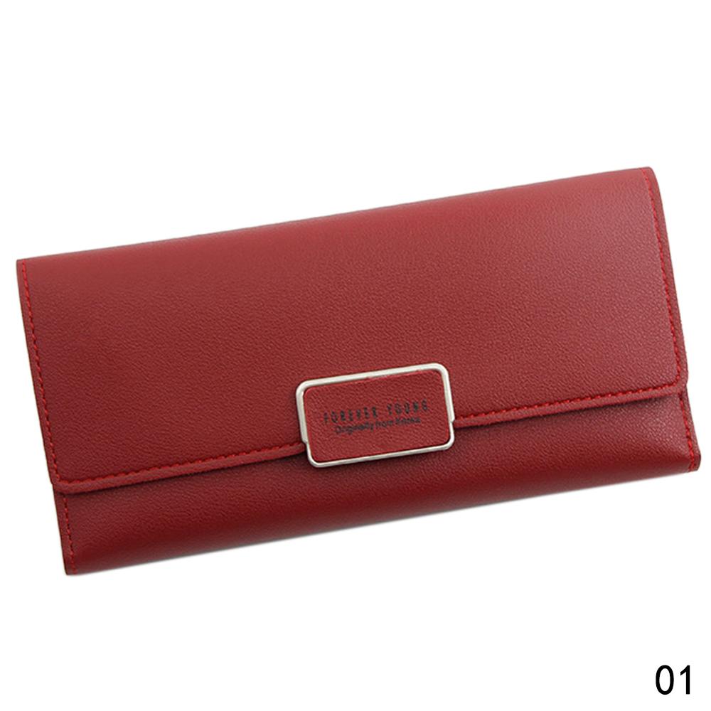 Wallet long Zipper Multi Card Position Leather Coin Purse women Card Holder Leather wallet women casual wallet: Red