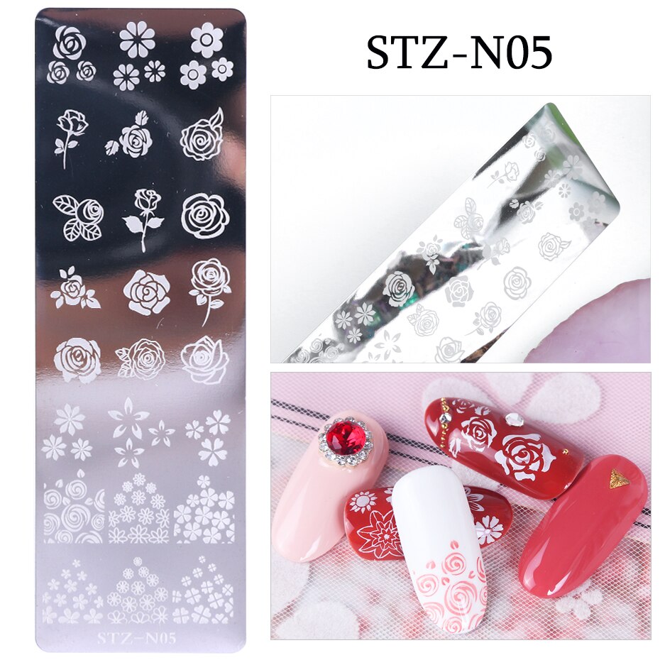 1 stücke Nagel Stanzen Platten Blume Blatt Geometrie Tiere Bild Stempel Vorlagen Dreamcatch N01-12Maniküre Drucken Schablone Werkzeuge: STZ-N05