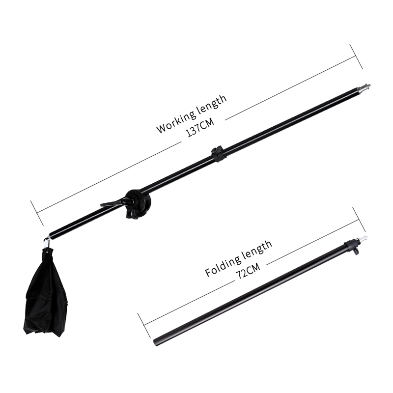Trépied lumineux pour Studio Photo, 2M, avec bras de flèche en porte-à-faux de 135CM et sac de sable vide pour la photographie, support d'éclairage Softbox