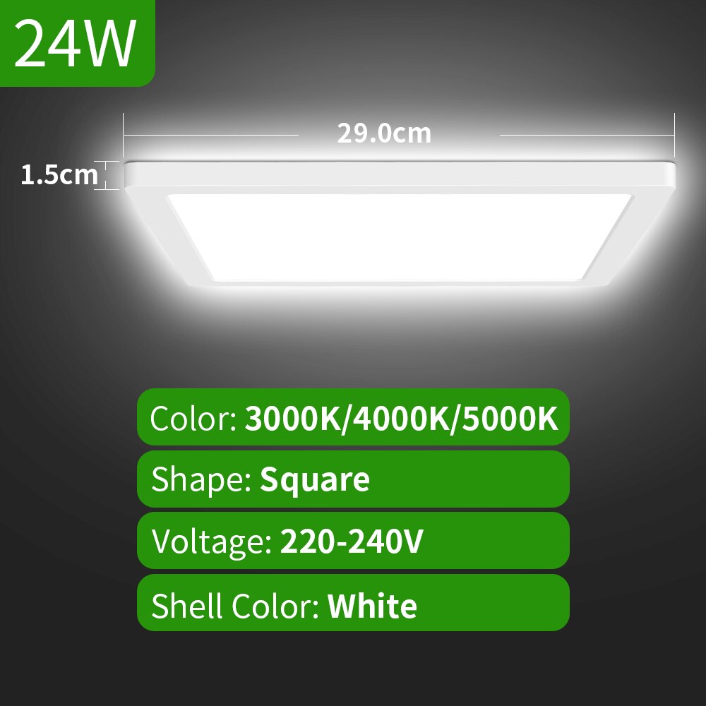 Led Plafond Verlichting 3CCT 18W 24W Moderne Opbouw Led-paneel Plafondlamp Voor Woonkamer Verlichting Armatuur: 24W 3CCT Square