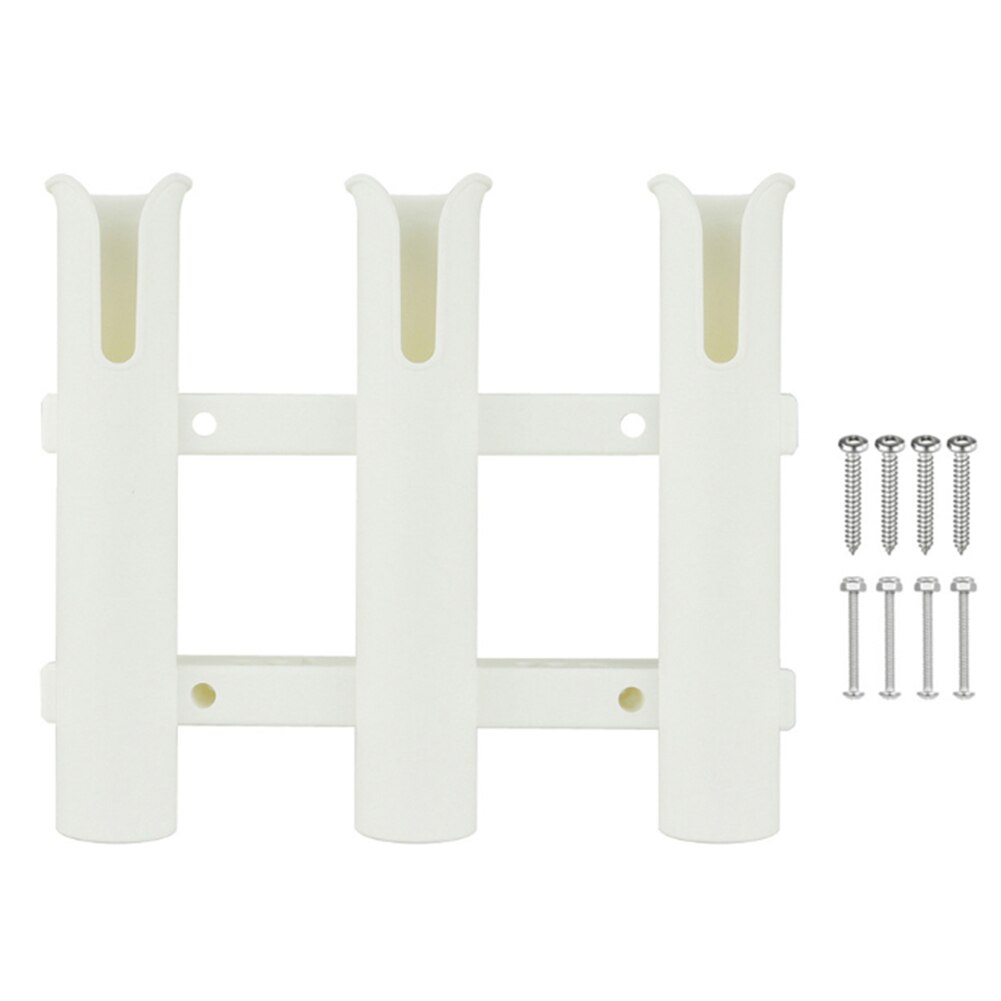 Vertical Fishing Rod Storage Holder Outdoor Fishing 3-Link Pole Mount Compression Resistance Bracket Rack for Boat: white