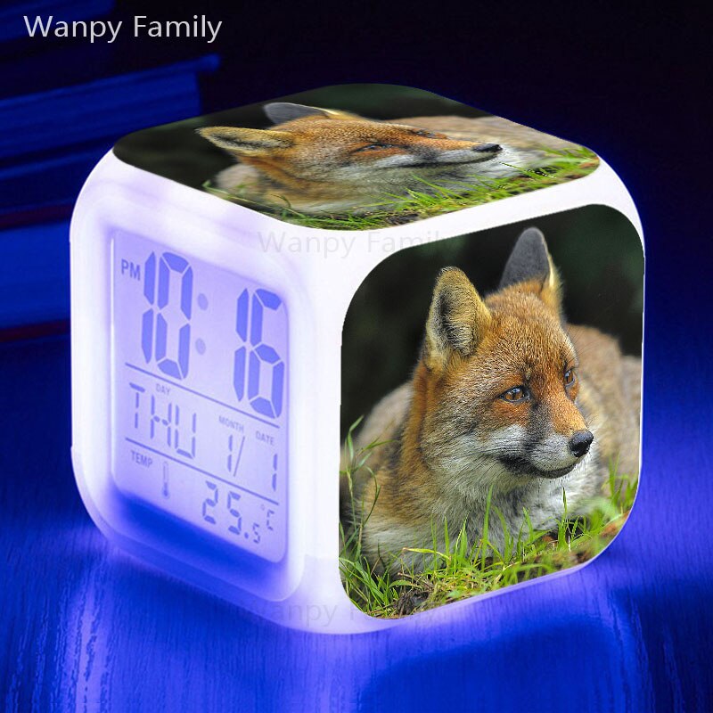 List Fuchs alarm uhr glowing LED farbwechsel digitale wecker kinderzimmer leuchtenden multifunktions elektronische uhr: plum