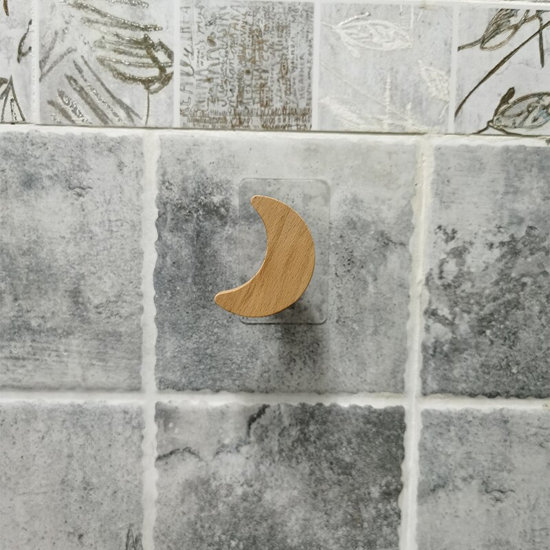 Natuurlijke Hout Kleerhanger Muur Gemonteerde Kapstok Decoratieve Sleutelhouder Hoed Sjaal Handtas Opslag Hanger Badkamer Rack: accessories 4