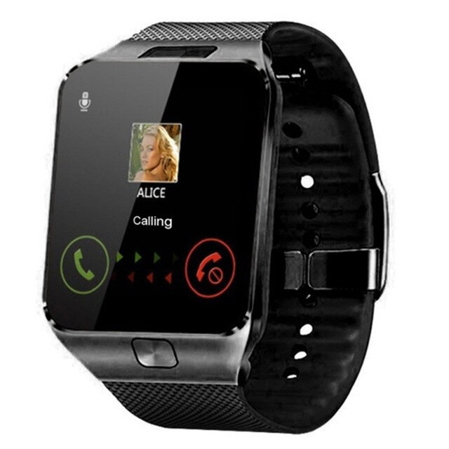 Bluetooth DZ09 Smart Horloges Voor Mannen Relogio Android Smartwatch Telefoon Fitness Tracker Reloj Smart Horloges Subwoofer Polshorloge: Black