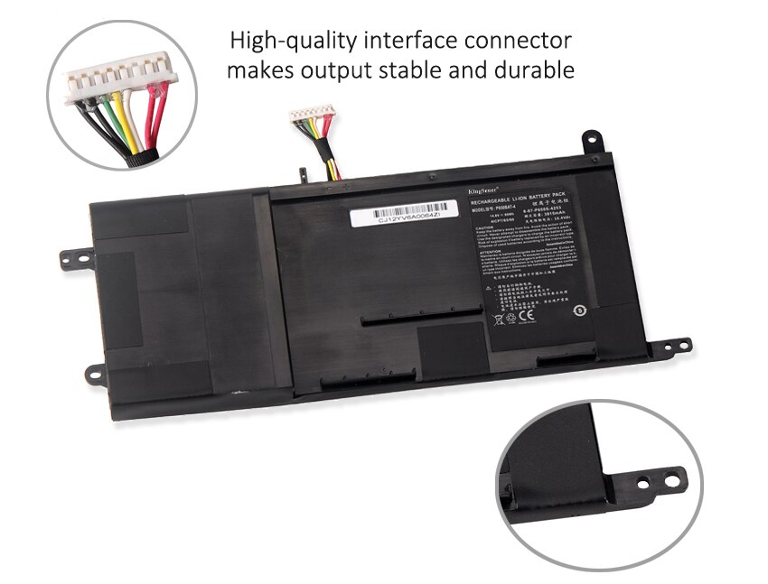 KingSener P650BAT-4 Laptop Battery For Clevo P650 P651 P655 P671 RA P670-RG SAGER NP8650 NP8651 NP8652 6-87-P650S-4U311 60Wh