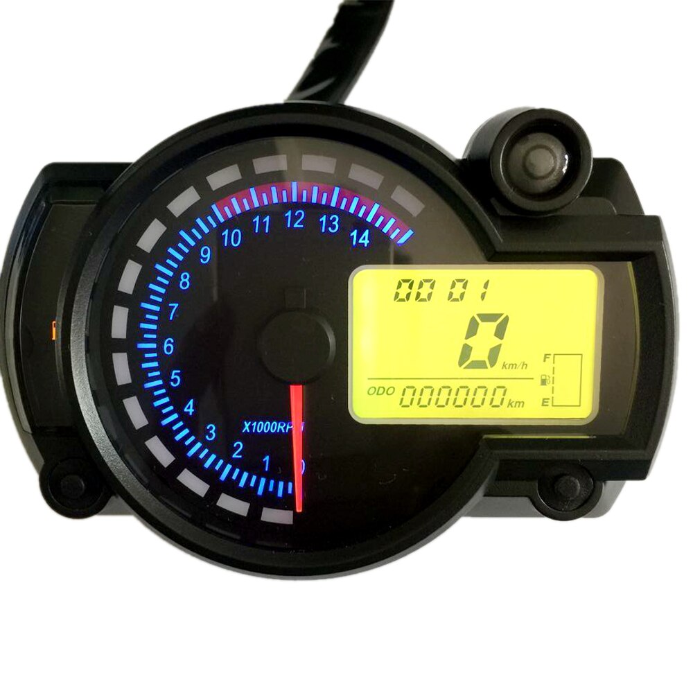 Motorfiets Snelheidsmeter LCD Digitale Toerenteller Gauge Kilometerstand 7 Kleuren Waarschuwingslampje voor RX2N 4 cilinders 400CC 5000rpm