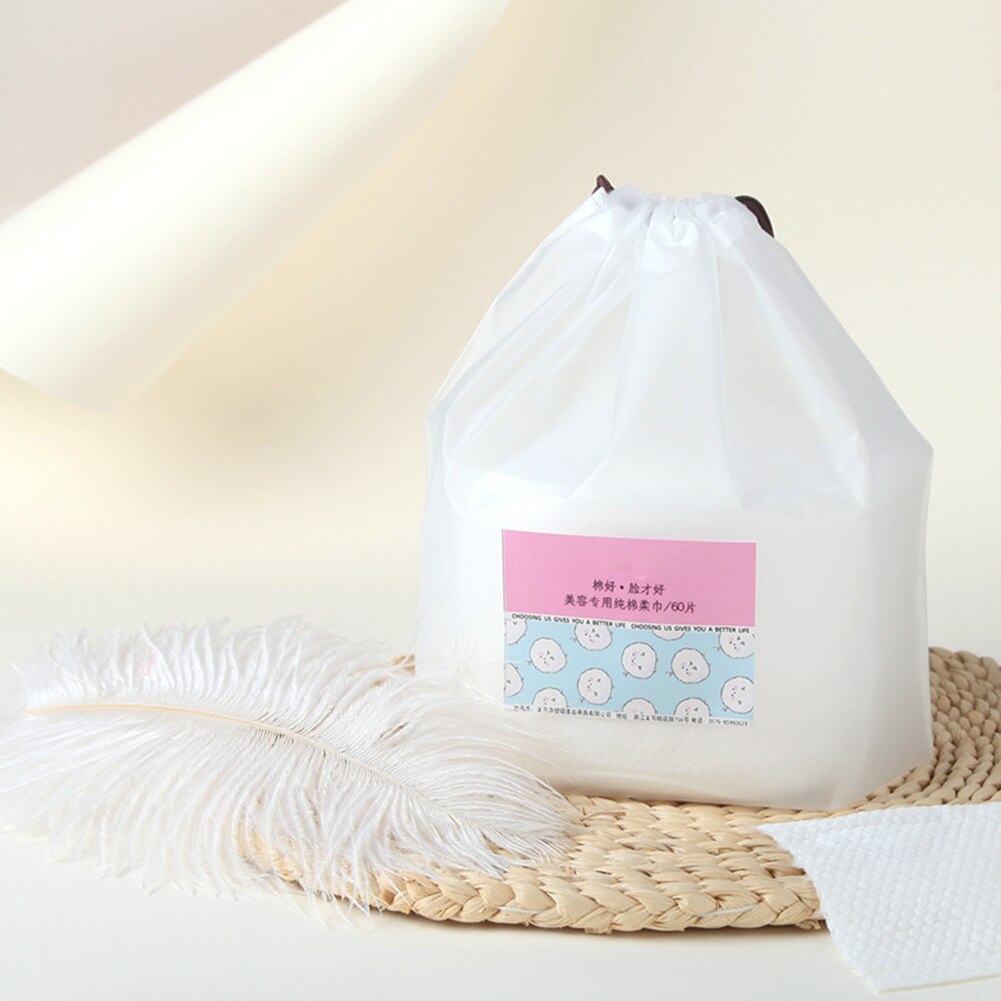 60pcs/roll Disposable Face Towel Non-Woven Facial Tissue One-Time Makeup Wipes Cotton Pads Facial Cleansing Roll Paper Tissue