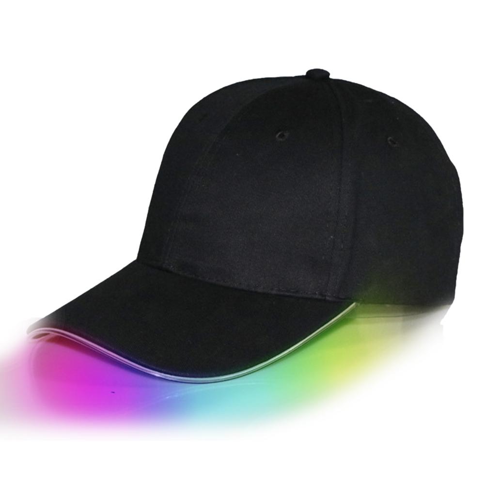 Nueva gorra de béisbol gorra de Hip Hop gorra de fibra óptica sombrero brillante LED de fibra óptica iluminador ajustable Unisex sombrero de sol
