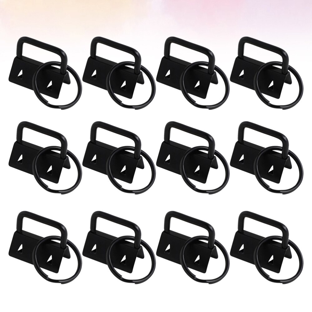 50Pcs Diy Stof Sleutelhanger Fob Polsbandje Met Key Ring Voor Lanyard Bagage Riem Accessoires (25Mm, zilver)