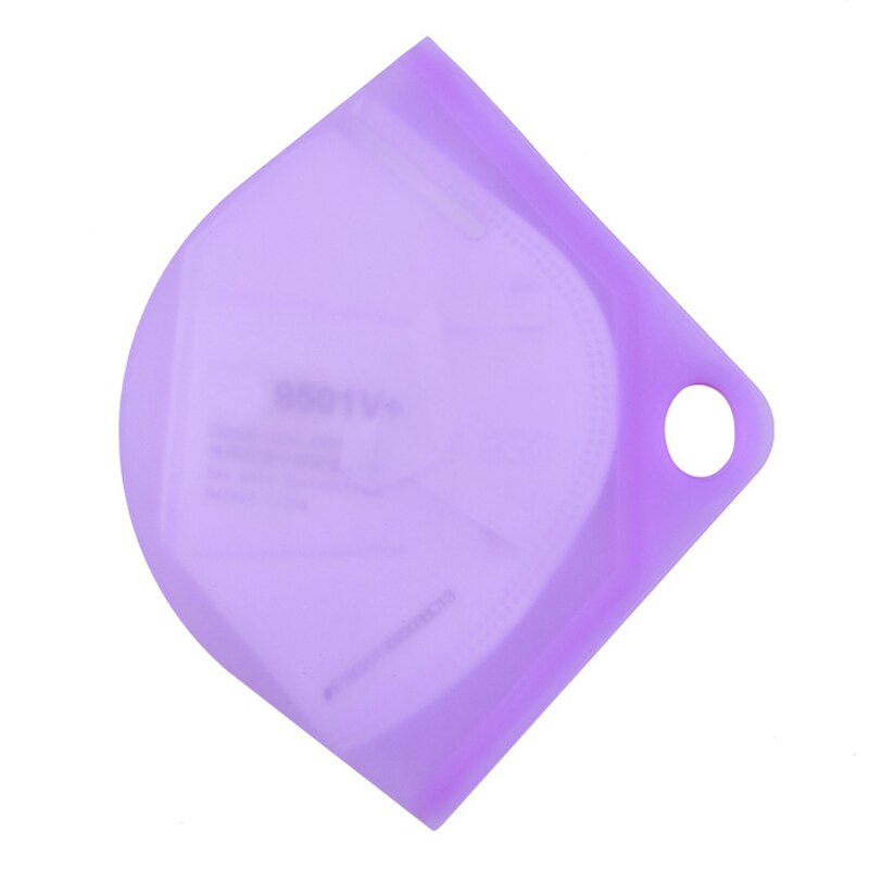 1Pc Draagbare Masker Clips Wegwerp Gezichtsmasker Storage Case Container Opvouwbare Recycling Masker Holder Tassen Artefact: Paars