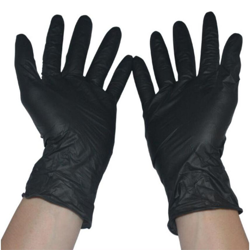 zwarte rubberen handschoenen