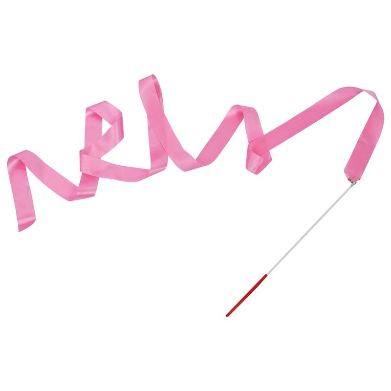 Gym Dance Ribbon Rhythmic Gymnastic Streamer Rod Baton Twirling Chinese Year Party - Pink