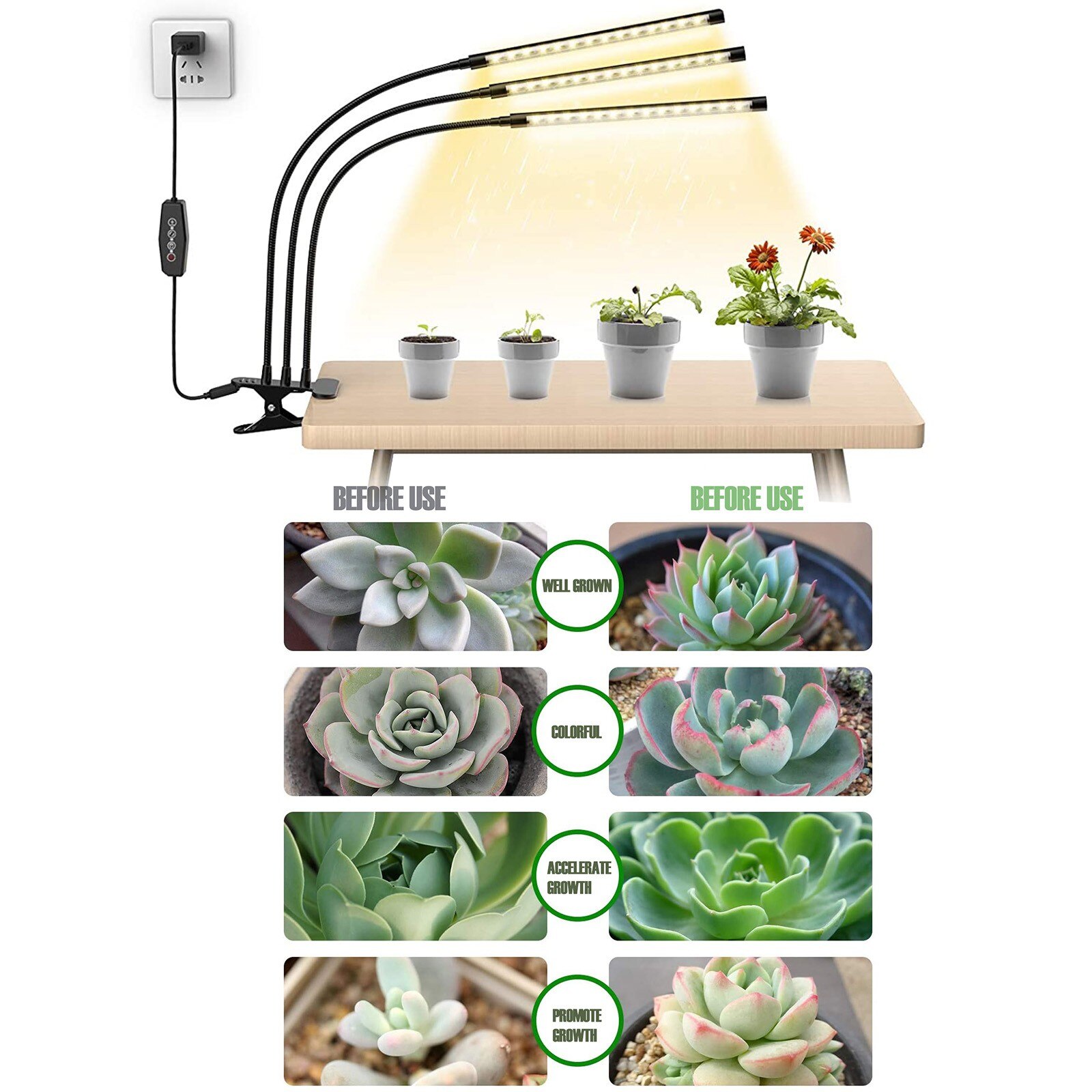 Plant Light 9W 45 LED Constant Time LED Plant Growth lights Plant Cultivation Light Sunlight Color LED,