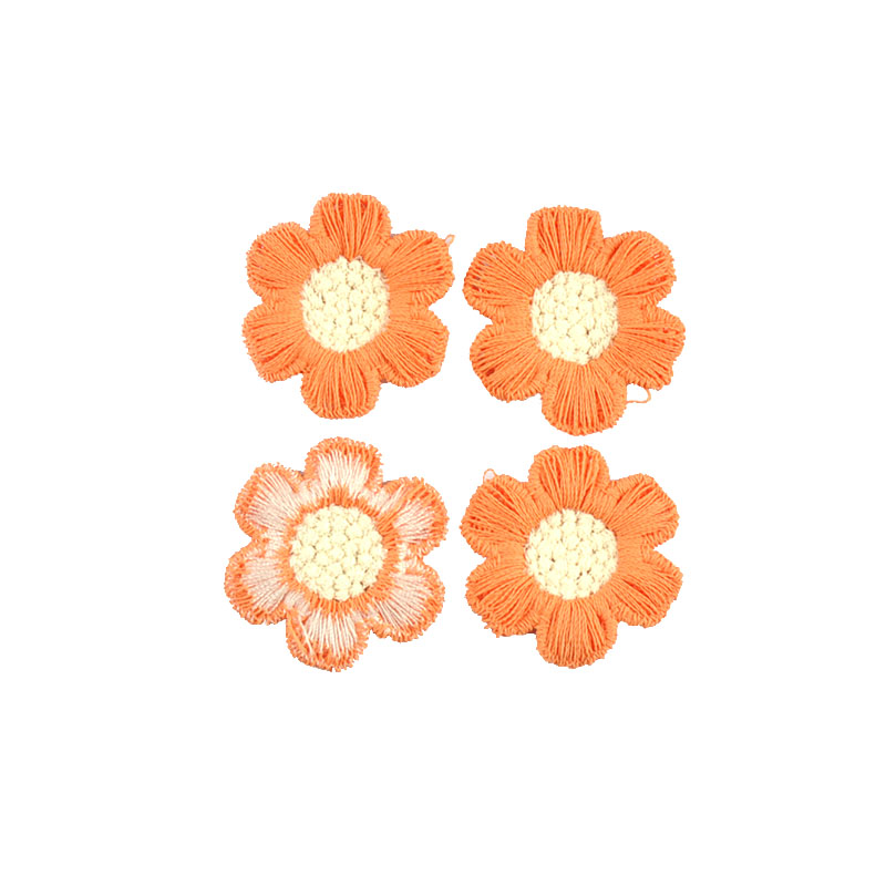 20 piezas 31mm clásico colorido bordado flor parches ropa horquilla apliques accesorios de costura DIY artesanías de álbum de recortes: Níquel negro