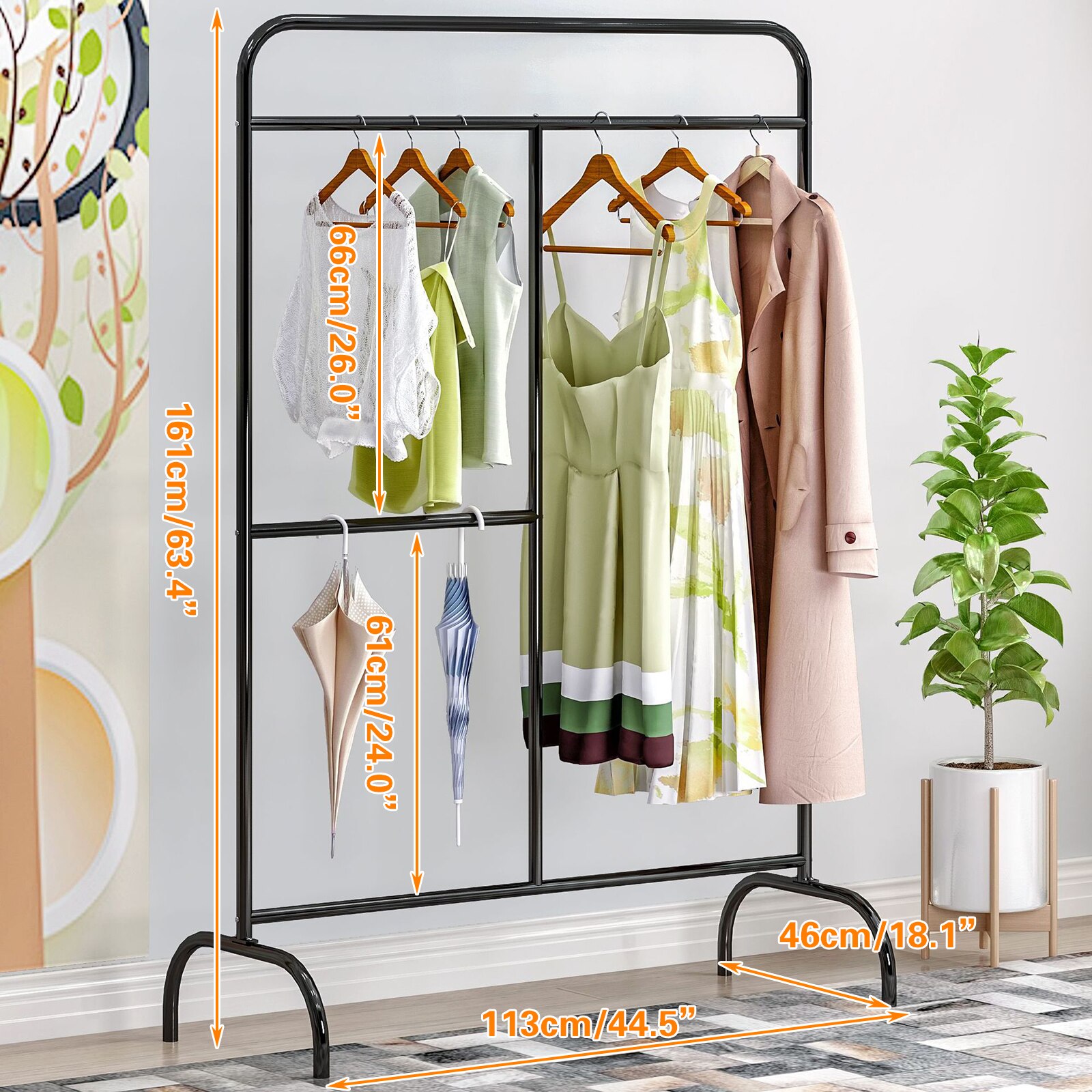 Single Pole Simple Coat/Hat Hanger Rack European Iron Balcony Air/Sun Rack Indoor/Outdoor Clothing Drying Racks