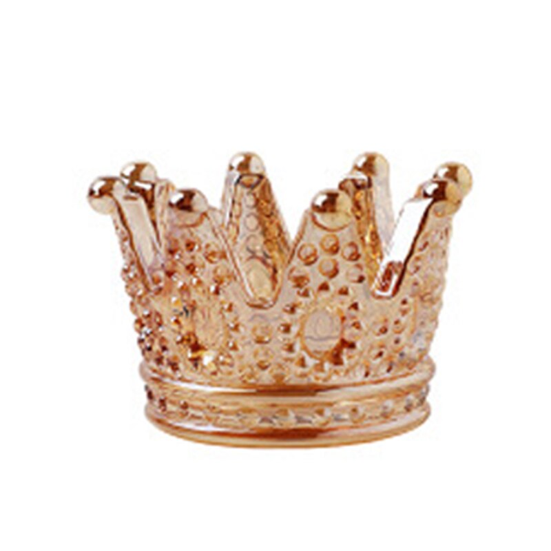 Crown Ashtray Glass Personality Ash Tray Transparent Wax Holder Candle Holder Ornaments Ashtray for Home Car: Amber