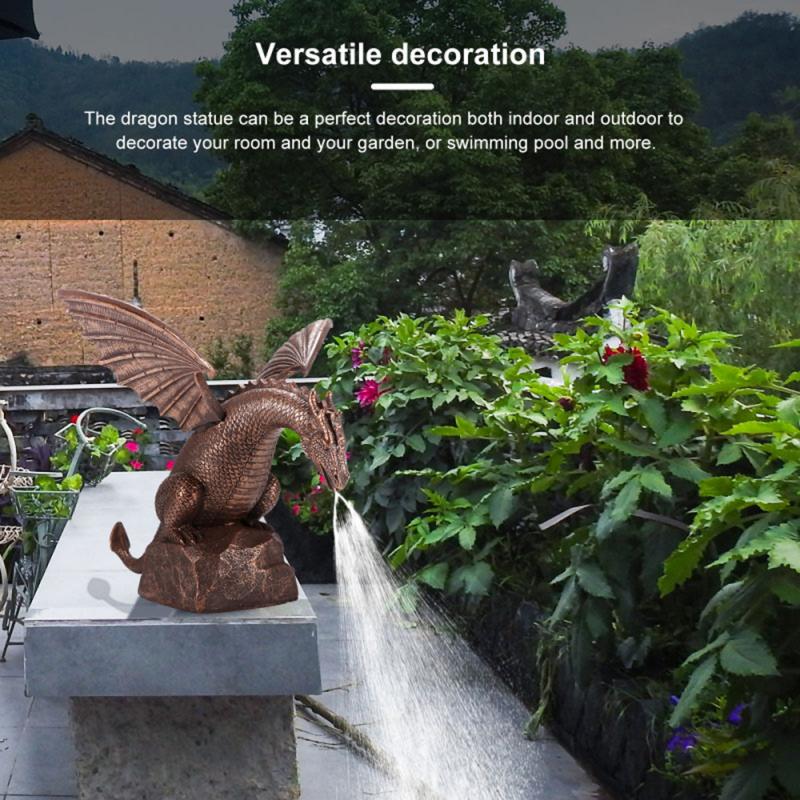 Garden Water Fountain Spray Dragon Water-Breathing Pattern Resin Fountain Statue For Garden Outdoor Decor