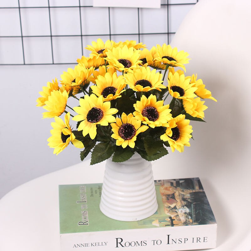 Kunstig solsikke simulering sol blomst gerbera daisy stue fest dekoration blomst skydning prop jul