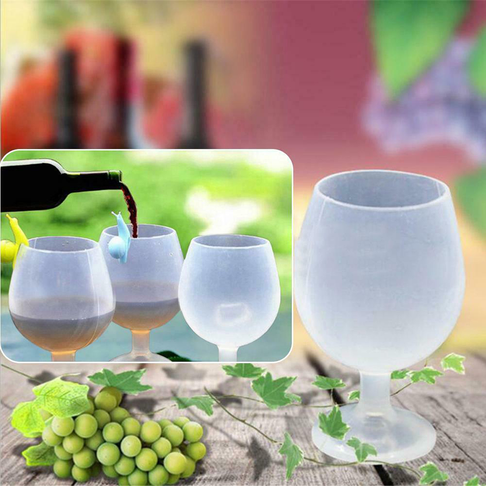 Tapering Glass Red Wine Glass Anti Silicone Glass Goblet Unbreakable Whiskey Beer Bottle Party Supplies