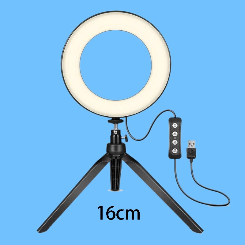 Broadcast Live Photography Fill Light LED Camera Phone Flash Dimmable Light On-Camera Video Lights with Desktop Stand