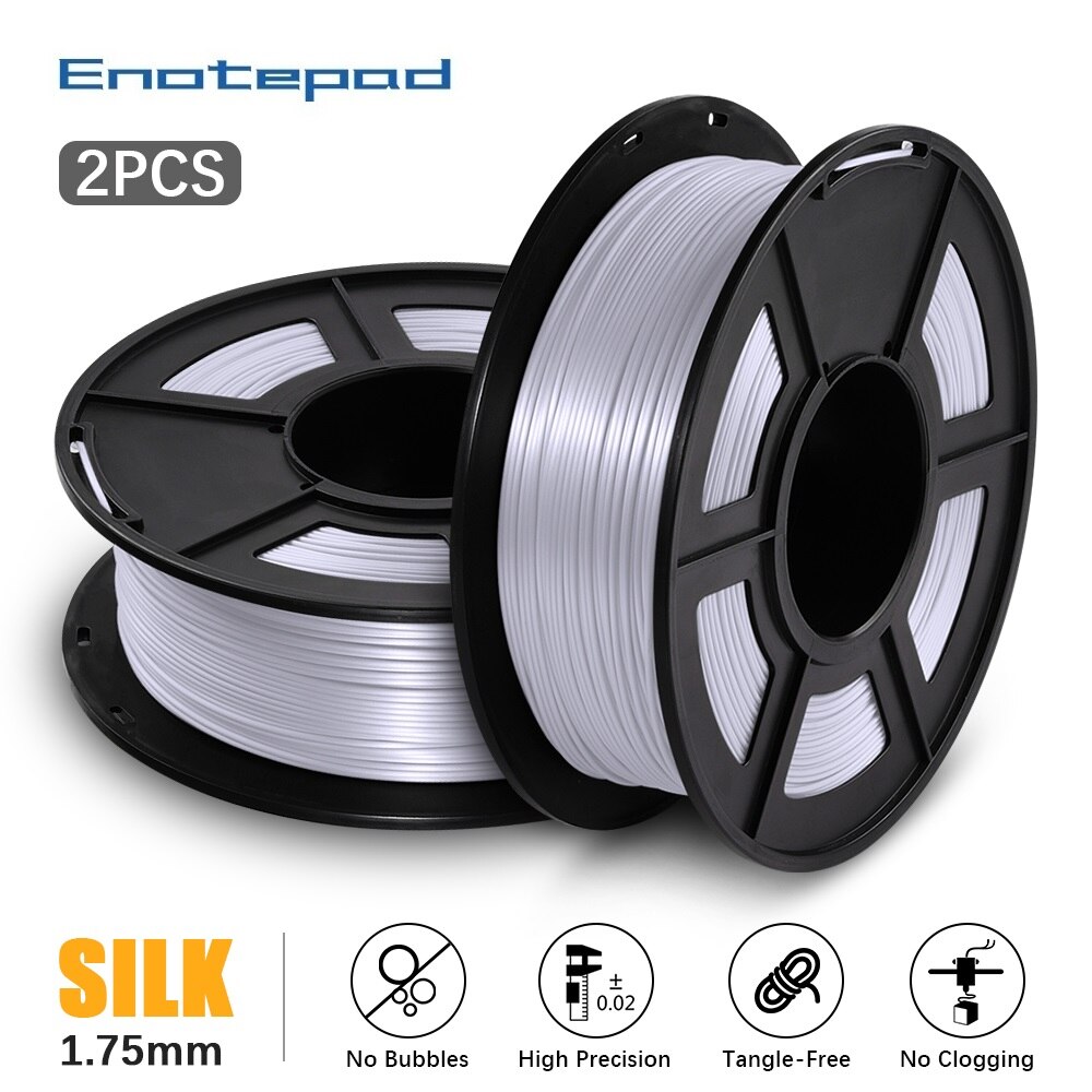 Enotepad PLA Silk filament for 3d filament silk rainbow 3D Printing Materials with Vacuum packaging fast: SILK-SV-2KG