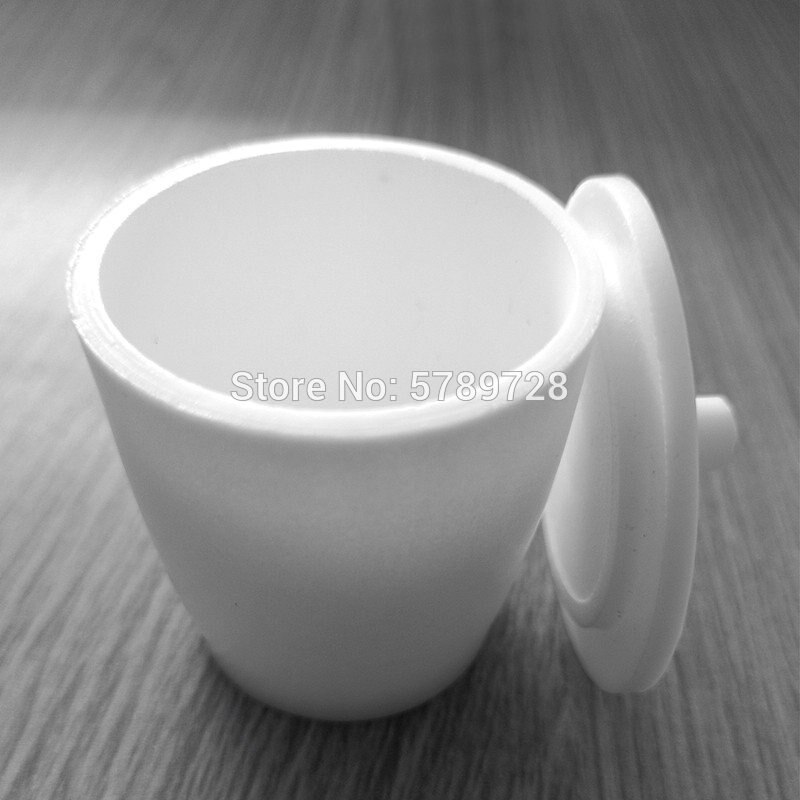 Crisol de vinilo PTFE con cubierta, crisol de laboratorio de PTFE de 20ml a 250ml, tipo común, 1 pieza