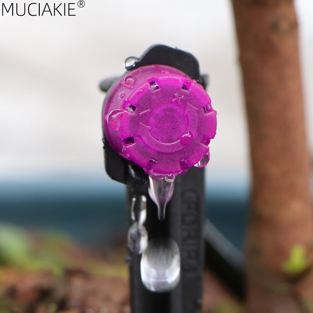 MUCIAKIE 30-1000PCS Purple Irrigation Drippers Adjustable Garden Watering Nozzles 360 Degrees Micro Emitter 8-Holes Sprinklers