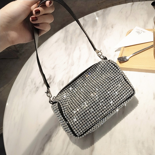 Bling diamants soirée pochette femmes coréen doux oreiller petit fourre-tout sac à main sacs à bandoulière dames dîner fête pochette sac à main: Default Title