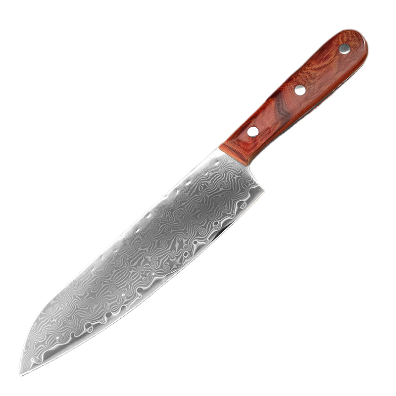 Cuchilla de cocina de acero damasco de 67 capas, cuchillo de Chef japonés, cuchillo Santoku para cortar, cuchillo para Sushi, herramientas de cocina profesionales: Rojo