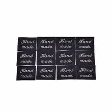 20Pcs Woven Labels Handmade Letter Pattern Washable Fabric Sewing Cotton Garment Label Clothing Garment Labels