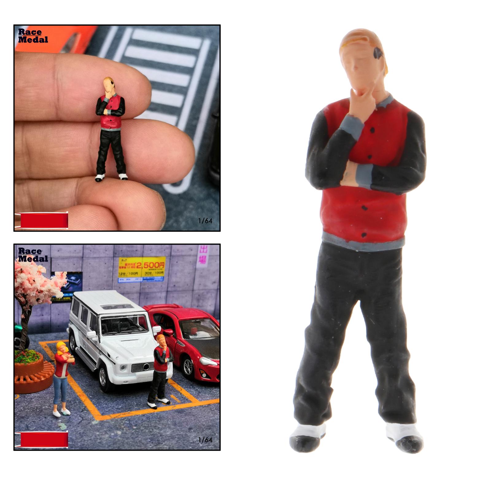 1:64 skala håndmalede miniature model figurer ung pige cool dreng layout diorama figurer tilbehør: Cool dreng 2