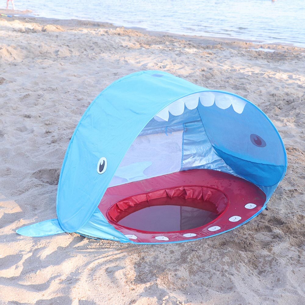 Outdoor Beach Portable Shade Pool Shark Shape Children's Tent Shade Pool Protection Sun Shelter Tent