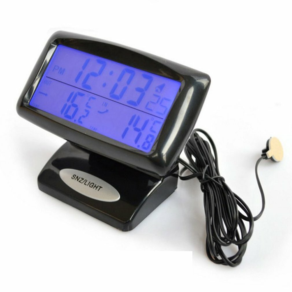 12 V/24 V Digitale Auto Thermometer + Auto Batterij Voltmeter Voltage Meter Tester Monitor + Elektronische Klok #
