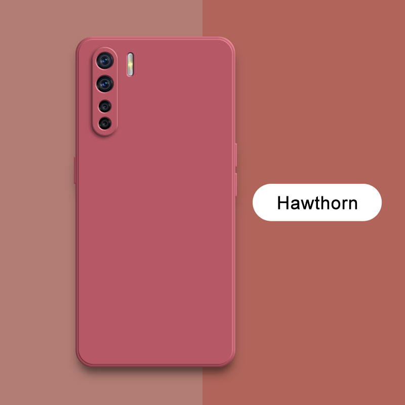 Officiellt fyrkantigt flytande silikonskal till oppo  a91 f15 reno 3 reno 3 kameraskyddande mjukt stötsäkert telefonskydd oppoa 91- hölje: Neopren / Silver-