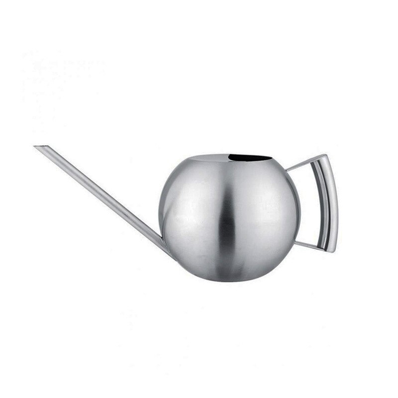 1L Stainless Steel Watering Pot Large Capacity Long Spout Watering Can Irrigation Garden Indoor Plants Garden Tool: 1L Silver