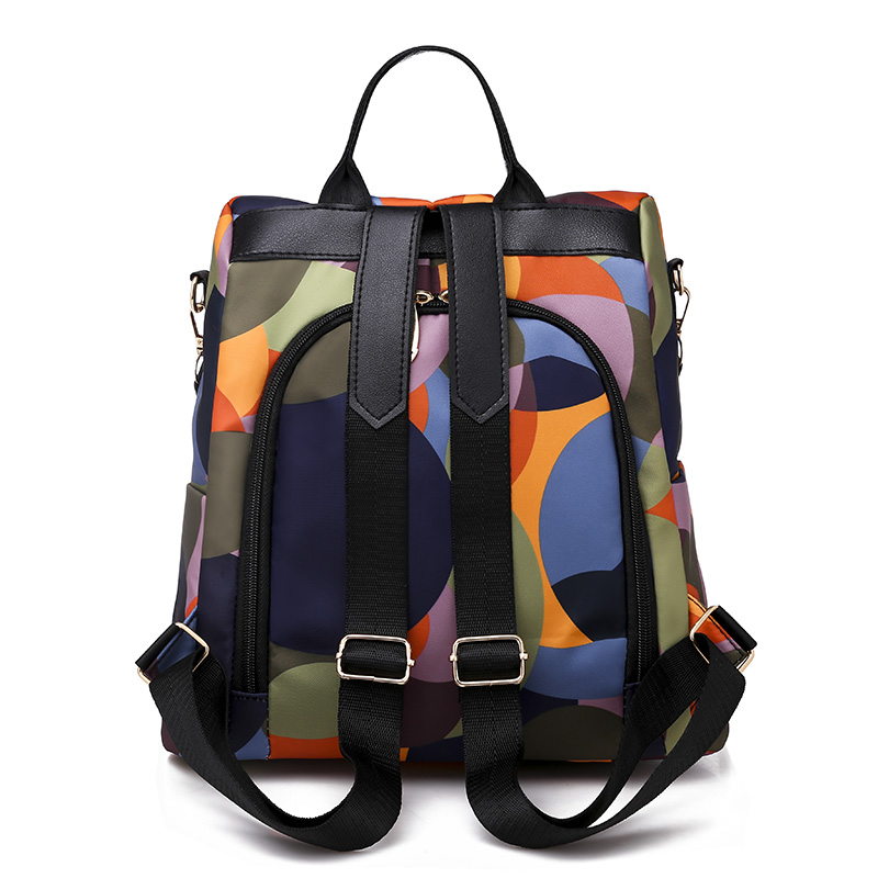 Mochila De mujer Oxford impermeable de , , círculos de colores, mochilas antirrobo para mujer, mochila de gran capacidad para mujer