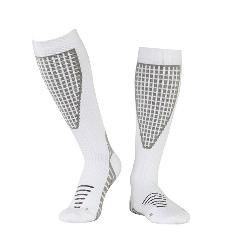 Chaussettes thermiques en coton épais pour homme et femme, 1 paire, chaudes, hiver, longues chaussettes de Ski, sport, Snowboard, escalade, Camping, randonnée, neige: White gray / L/XL