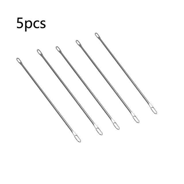 Aguja de doble ojo para máquina de tejer Brother, accesorio para manualidades de costura de suéter, para el hogar, KR588, KR710, KR830, KR850: 5pcs
