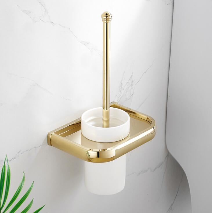 Koper Handdoekenrek Europese Stijl Golden Badhanddoek Rack Badkamer Badkamer Kamer Plank Hardware Hanger Set Bad Hardwares: toilet brush holder